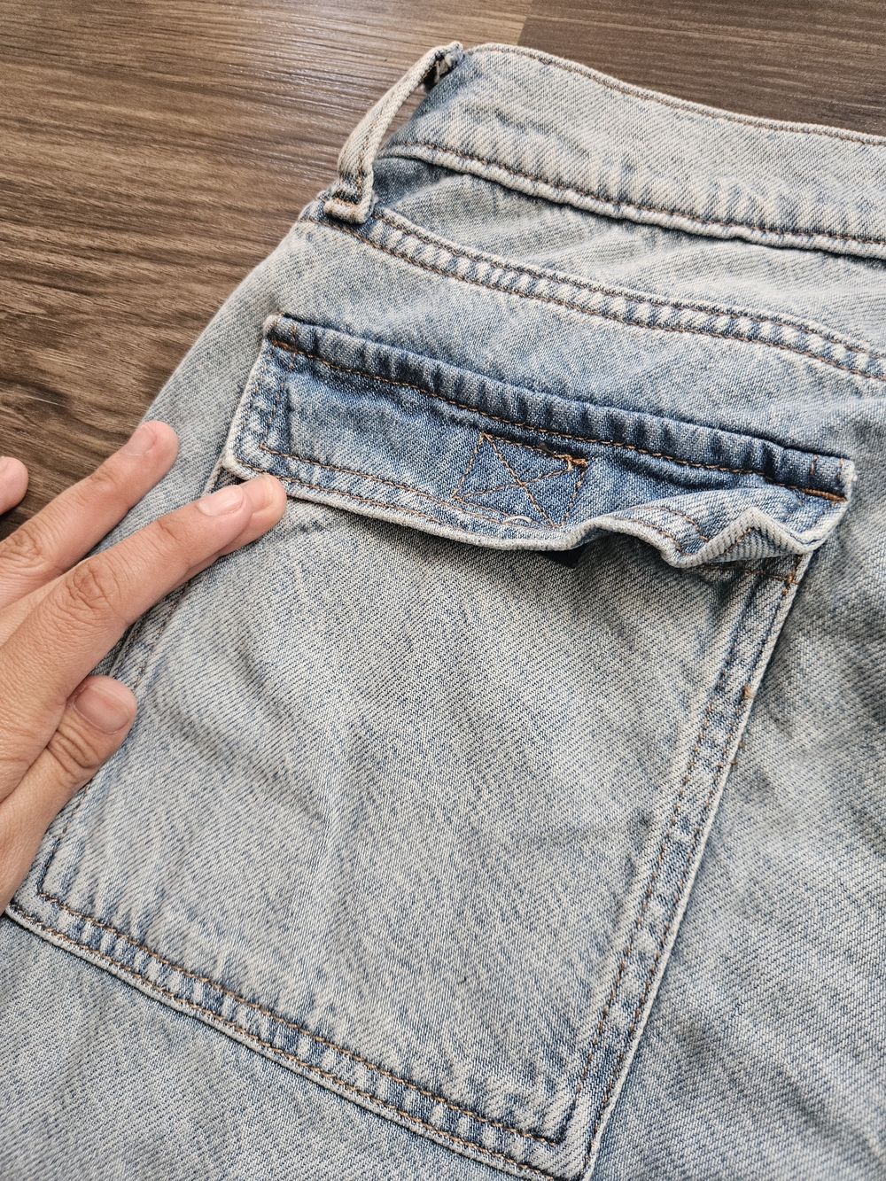 Arizona Light Blue Women's Cargo Jeans - Picture 8 of 8